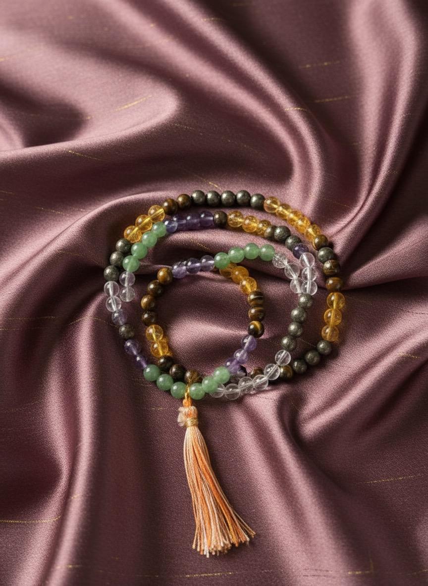 Evaarah - Energised🌈 Seven Chakra Mala with Tassel – Balance, Awakening & Energy Flow